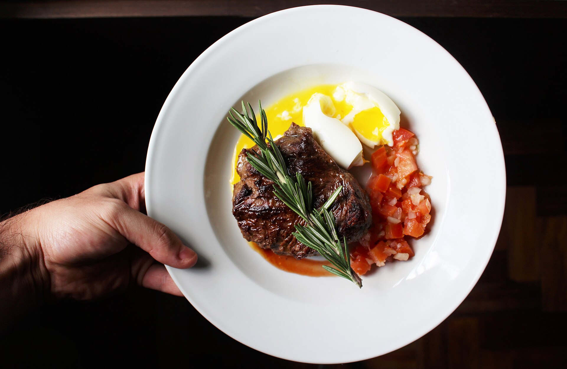 A steak dinner served on a plate